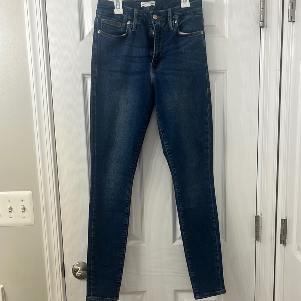 Good American Women's Dark Blue Jeans High Rise Skinny